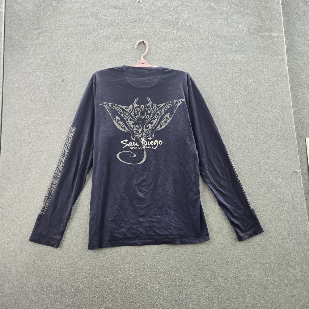 Crazy Shirts Men Shirt M Purple San Diego‎ Manta Ray Long Sleeve